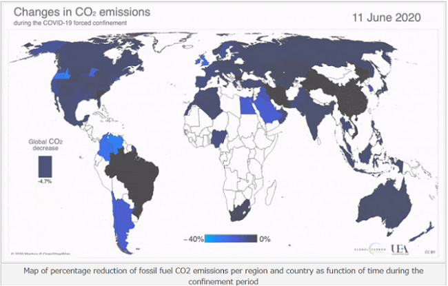 4月５日のグローバルなCO2排出量