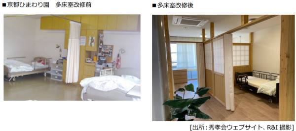 改修工事で高齢者のプライバ―を確保㊨