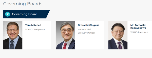 WADOの3人のリーダー㊧が会長のミッチェル氏、㊥CEOの千草氏、㊨総裁の小早川氏(WADOのサイトから)