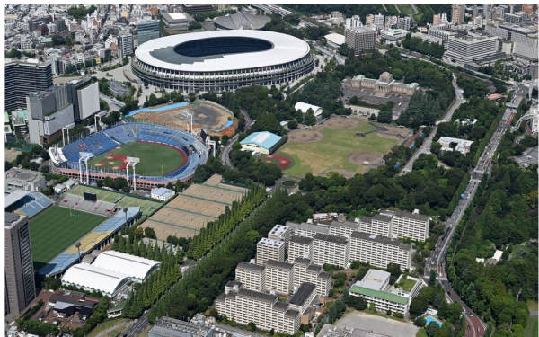 再開発計画が再び始動しそうな神宮外苑の全景（東京新聞から引用）