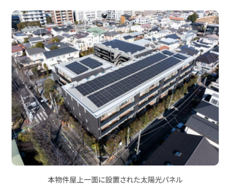 屋上一面に太陽光パネルを設置